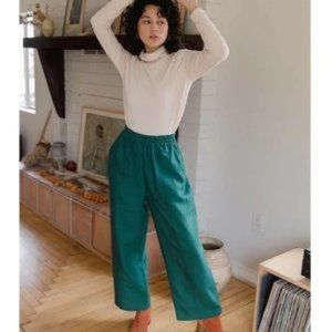 Tradlands Paloma Linen Pants in Emerald